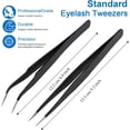 thumbnail image 2 of Versatile Nail Art Tweezers for Decal and Eyelash Extension - 2 Pcs Black Set, 2 of 6