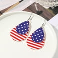 thumbnail image 6 of Patriotic Earrings for Women - 4th of July American Flag Dangle Earrings, PU Leather Red White Blue USA Themed Jewelry, for Independence Day & Everyday Outfits, 6 of 6