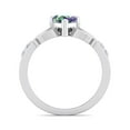thumbnail image 3 of SuperJeweler 1 Carat Heart Shape Mystic Topaz and Diamond Claddagh Ring In Sterling Silver For Women, 3 of 6