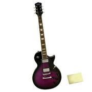 Oscar Schmidt OE20FTPB Electric Guitar Bundle with Polishing Cloth - Trans Purple Burst