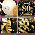 thumbnail image 4 of Golden Happy 80th Banner Glittery 80th Celebration Backdrop Balloons Fireworks Luxury Birthday Background for 80th Birthday Party Milestone Event Indoor Decoration, 4 of 4
