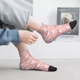 thumbnail image 4 of Salouo Girl Rabbit Pattern Unisex Middle Tube Socks,Middle-Finger Knee High Socks Over The Calf Tube Stocking Crew Stockings for Women and Men Tube Socks, 4 of 8