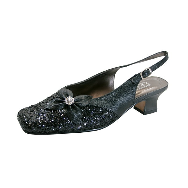 FLORAL Yesenia Women's Wide Width Slingback Dress Shoes BLACK 5 ...