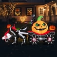 thumbnail image 4 of Gymax 9 FT Long Halloween Inflatable Decoration Grim Reaper Driving Pumpkin Carriage, 4 of 10