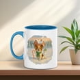 thumbnail image 5 of Hello Winter Vintage Papillon Enjoys Snowy Day with Snowman 11oz Accent Two-tone Mug Pap Butterfly Dog Lover Coffee Tea Cup - 12019, 5 of 5