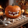 thumbnail image 7 of Pumpkin Teeth Halloween Decor, DIY Jack-O'-Lantern Teeth Set for Carving Accessories, 7 of 7