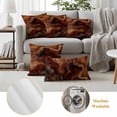 thumbnail image 6 of Pack of 2 Outdoor Pillow Covers 20x12 Inch Waterproof Brown Marble Throw Pillow Covers,Decorative Couch Pillow Case Sham Ombre Abstract Striped Mottled Aesthetic Patio Pillowcases Cushion Cover, 6 of 8