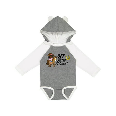 

Inktastic Off To The Races with Cowgirl on Horse Gift Baby Girl Long Sleeve Bodysuit