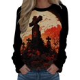 thumbnail image 1 of EHQJNJ Sweat-Shirt à Col Rond pour Femmes, Mode Décontractée, Manches Longues, Imprimé, Sans Capuche, Manches Courtes, 1 of 5