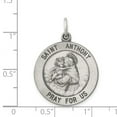 thumbnail image 2 of 925 Sterling Silver Solid Satin Oxidized St. Anthony Medal Charm 30x21mm Wide Pendant Necklace for Women, 2 of 2