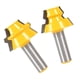 thumbnail image 3 of 2 brocas para enrutador de inglete de 22,5 degree con vástago de 1/2 , con antirretroceso, herramienta de carpintería para kusrkot Conjunto de bits de enrutador, 3 of 6