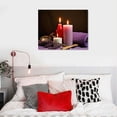 thumbnail image 4 of GOSMITH Bathroom Canvas Wall Art Purple Candles and Lavender Flowers Painting Wall Decor Still Life Picture for Living Room Spa Bedroom Decoration Romantic Modern Home Decor Artwork Ready to Hang, 4 of 4