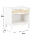 thumbnail image 5 of Comfort Pointe Bayport Cane White Wood 1-drawer Storage Nightstand, 5 of 14