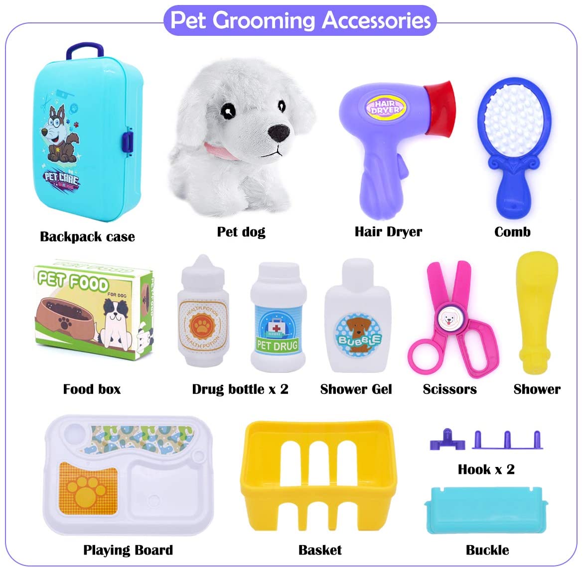 Rirool Puppy Dog Carrier Backpack Vet Play Set photo 7