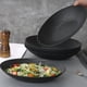 thumbnail image 1 of Platos hondos negros mate con textura estriada – Cuencos de plástico versátiles para sopa, pasta, ensaladas y comidas diarias – Vajilla duradera para el hogar, ideal para la cocina y el comedor., 1 of 6