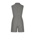 thumbnail image 6 of Gifts Dianli Lapel Romper Jumpsuit Belted Lapel V Neck Plunging Jumpsuit With Pockets Adjustable Waist Tie Short Overalls Day To Night Casual Work To Weekend Romper Jumpsuit Lapel Romper, 6 of 8