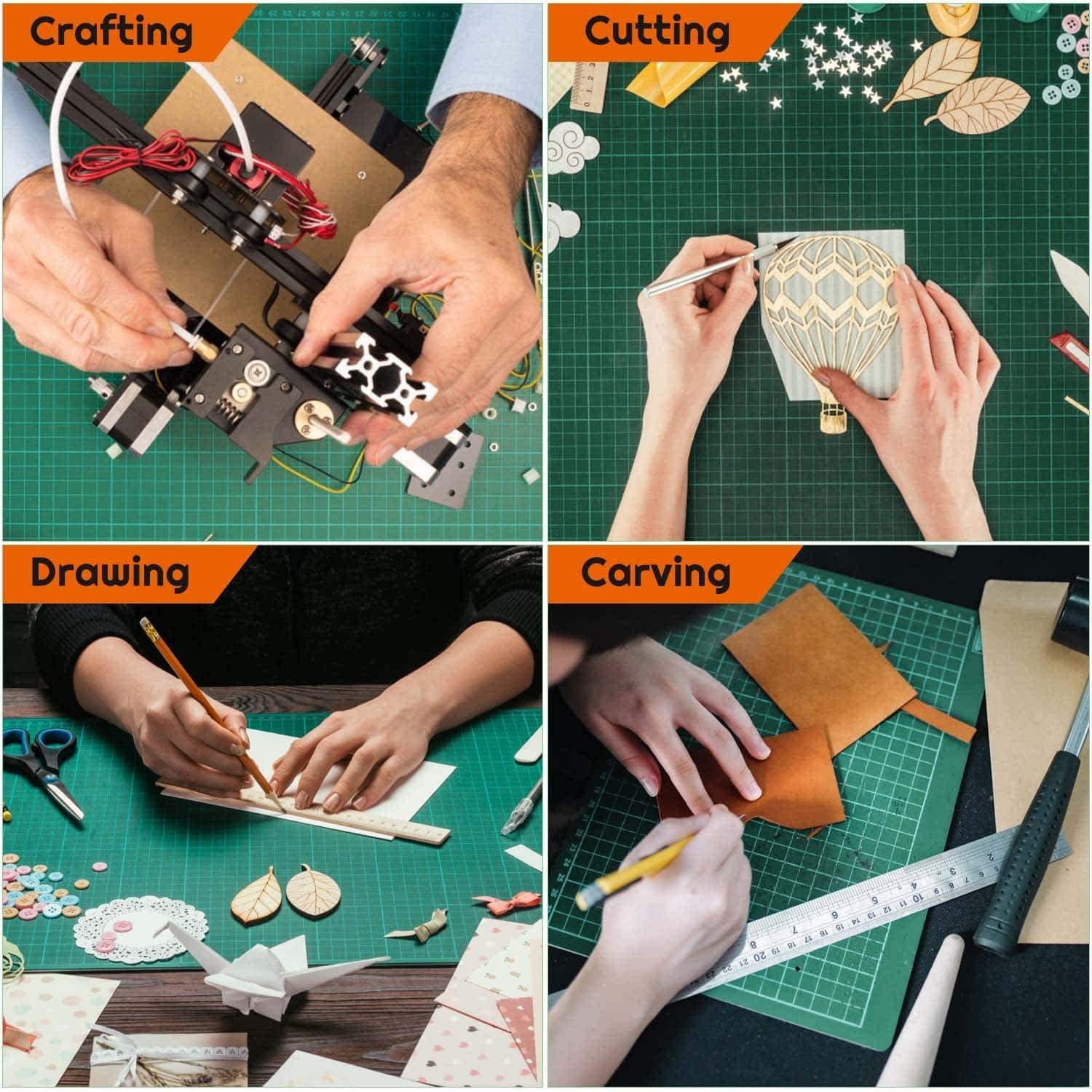 Self Healing Sewing Mat, 12inch x 18inch Rotary Cutting Mat Double Sided 5-Ply Craft Board for Crafts Hobby Fabric Precision Scrapbooking Project