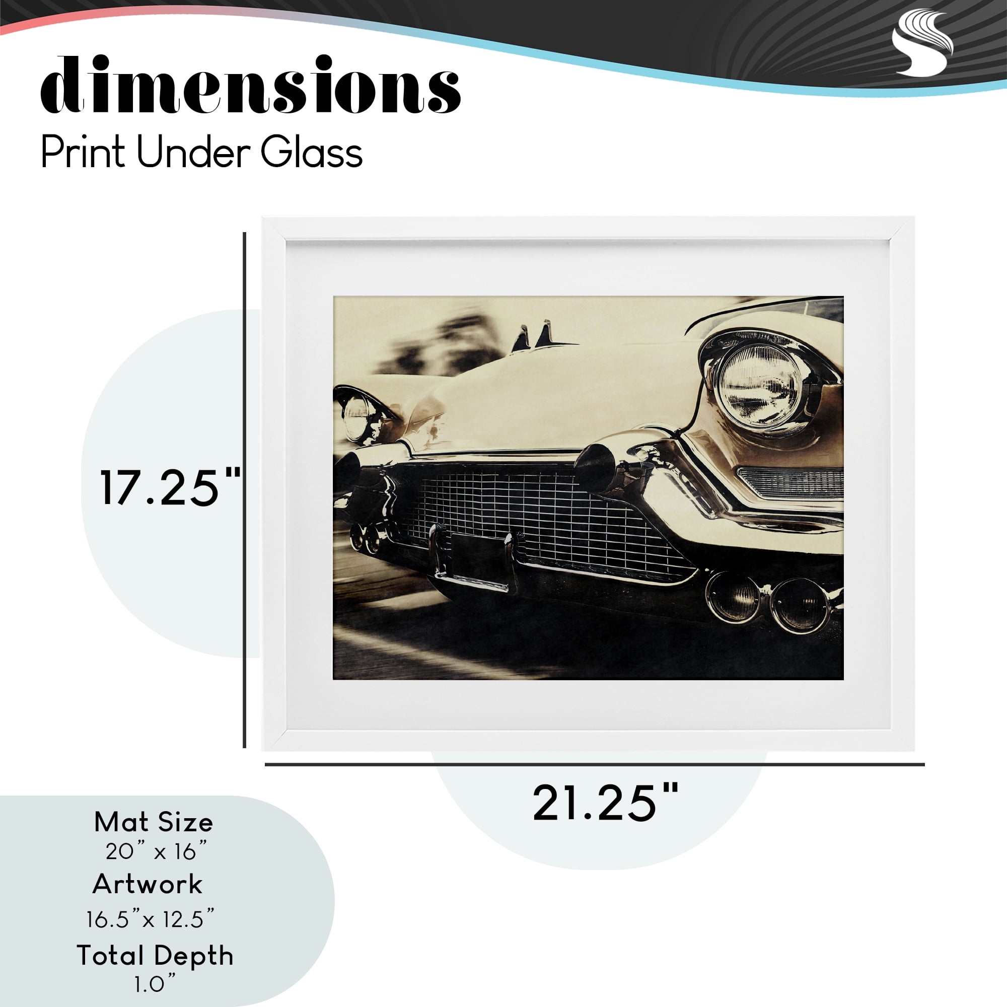 Stupell Industries Vintage Ride Headlights White Framed Print Under Glass, design by Marcus Prime