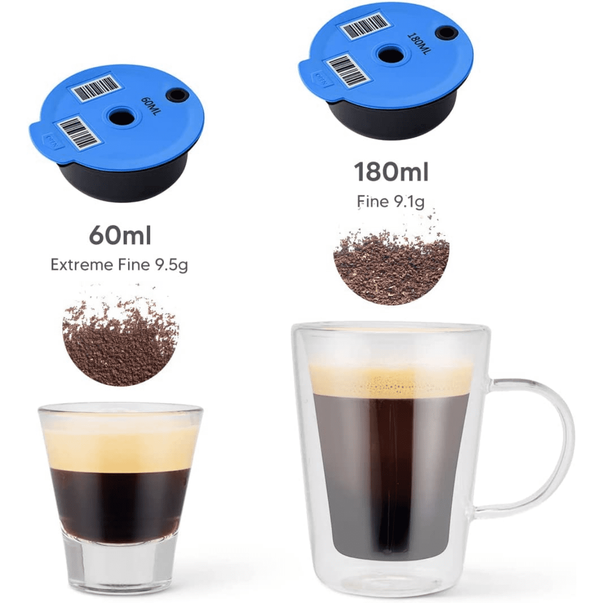 Comprar [i Cafilas][YB01] 180/60 ml Cápsula de café Tassimoo reutilizable  Filtro de taza de cápsula Espresso Crema Maker Recargable Ecológico para  máquina BOSCH-s Tassimoo