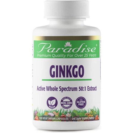 Paradise Herbs Ginkgo Biloba, 120 Vegetarian Capsules