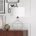 thumbnail image 2 of Henn&Hart 15" Clear Glass/Blackened Bronze Glass/Fabric Table Lamp, 2 of 10
