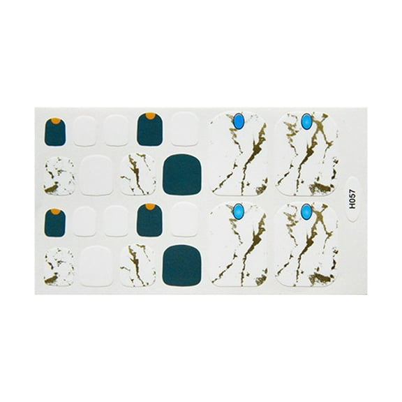 Penkiiy Toe Nail Stickers Full Nail Wraps ,Toenail Polish Strips Self Adhesive Toes Nail Polish Stickers Gel Nail Strips Manicure Sticker