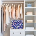 thumbnail image 4 of Yayeee Collapsible Cube Storage Bin with Lid Fabric Closet Decorative Basket with Handles, Blue Colorful Candies, 4 of 7