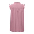 thumbnail image 6 of Tops for Women Casual Turtleneck Solid Color Sleeveless Vest Beach Blouse Tops Women's Summer Clothes, 6 of 7