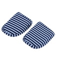 thumbnail image 4 of Pantuflas de viaje portátiles, plegables, reutilizables, de algodón suave, antideslizantes para interiores (rayas azules para hombre), 4 of 14