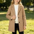 thumbnail image 2 of Afdoent Girls Winter Coat Solid Long Jacket Kids Button Front Casual Warm Outerwear for Fall for Daily Wear, 2 of 5