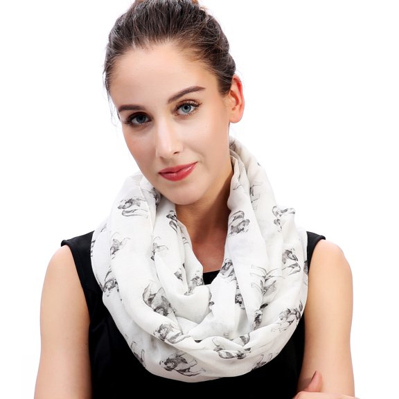 Bulldog Print Infinity Scarf