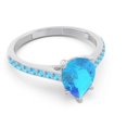 thumbnail image 3 of Diamond-Capitals 2.30 Carat Stylish Pear Cut Blue Topaz Gemstone Bridal Ring for Women 14K White Gold Size 6, 3 of 8