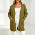 thumbnail image 5 of Otvok Women Soft Open Front Knit Cardigan, Drop Shoulder Long Sleeve Mid Length Loose Sweater Coat with Side Pockets, 5 of 7