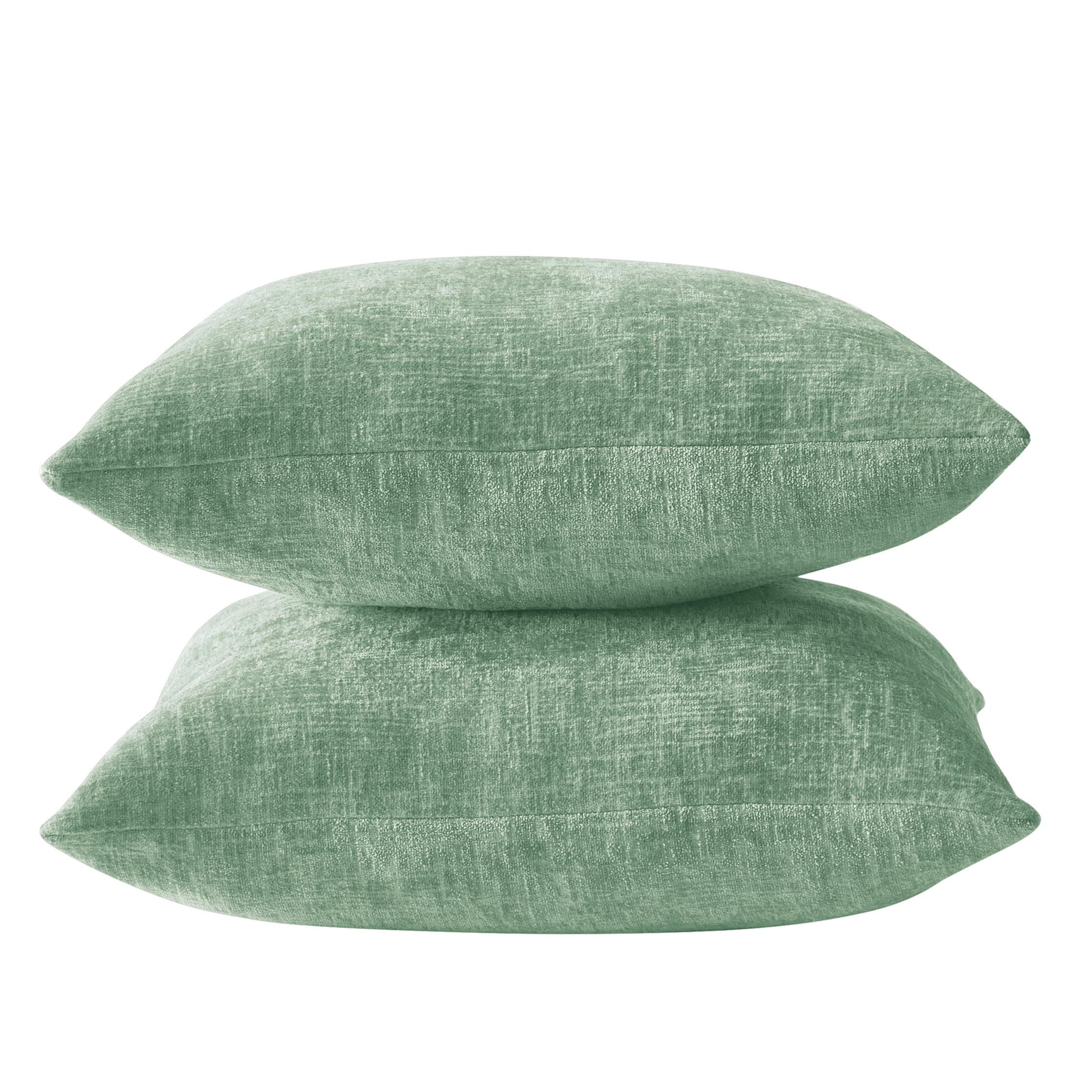 Mainstays Solid Chenille Decorative Pillow Set, Green, 18" x 18", 2 Pieces