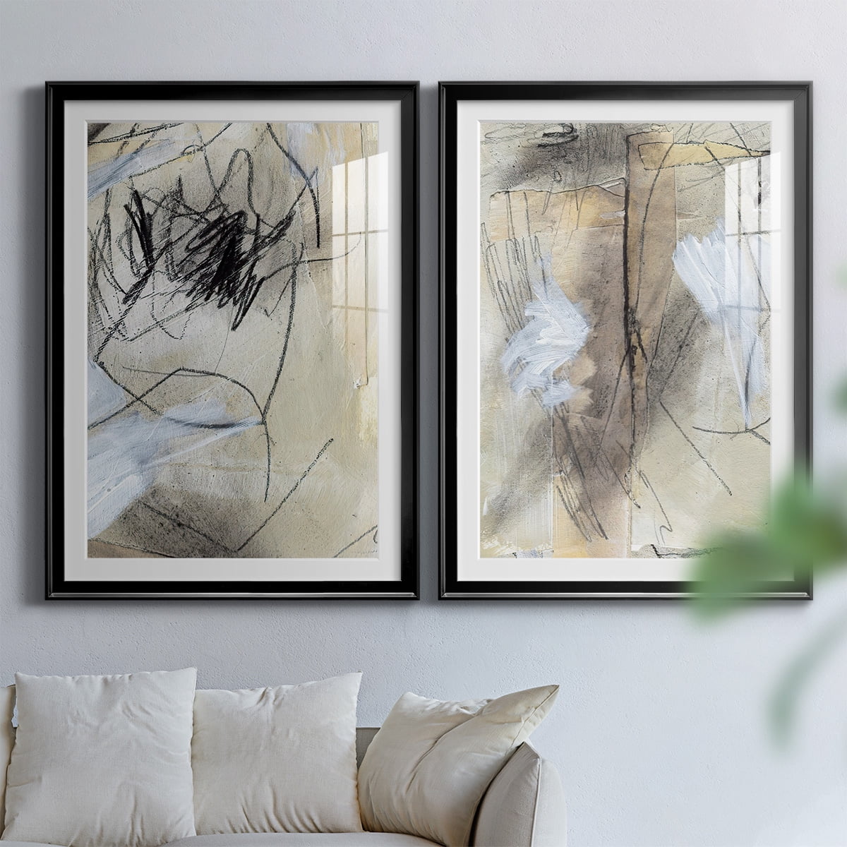 Wexford Home Masked Notes VII Premium Framed Print, 18.5" x 24.5" - Ready to Hang, Black (Set of 2)