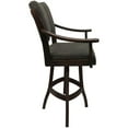 thumbnail image 3 of Casa 30" Solid Swivel Wood Bar Stool - Sanora Brown Fabric - Brown Honey, 3 of 3