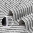 thumbnail image 3 of 9x12 Large Washable Area Rug – Non-Slip Modern Stripe Floor Carpet, Low Pile Non-Shedding Velvet Soft Rug, Foldable Printed Rug for Living Room, Bedroom, Dining Room, Office – Gray Tones, 3 of 9