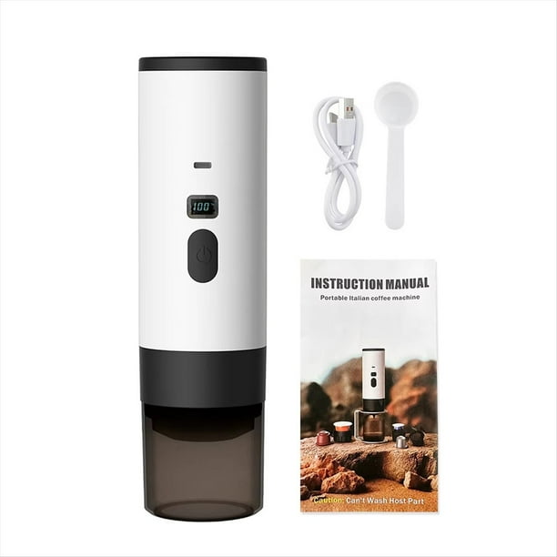 Cafetera Expreso Portátil Inalámbrica y Eléctrica para Coche, Casa y Camping. Compatible con Cápsulas y Polvo.