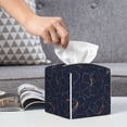 thumbnail image 4 of Kdxio Copper-Gold Gloss Outline Lily Flower Print Tissue Box Cover,Square Decorative PU Leather Facial Paper Case Organizer Holder Dispenser for Bathroom,Night Stands,Desk,Car 5.2''X5.2''X5.2'', 4 of 6