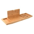 thumbnail image 2 of yuksok Expandable Wooden Bathtub Tray Tablet Holder Non Slip Glass Tray Over, 2 of 9