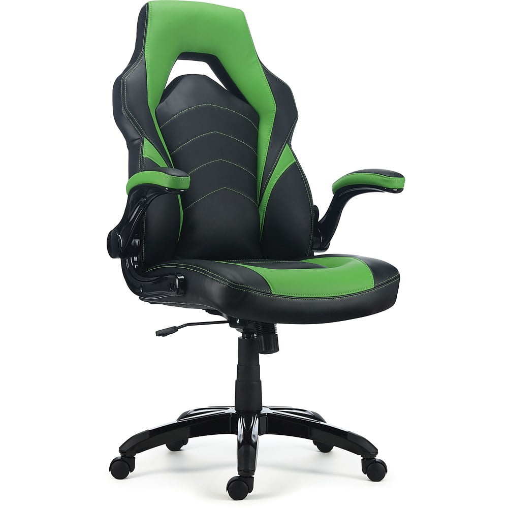 Staples Luxura Faux Leather Racing Gaming Chair Black And Green Staples Luxura Faux Leather Racing Gaming Chair Black And Green