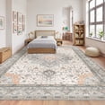 thumbnail image 3 of Janvonne Bohemian 7'x10' Grey-brown Area Rug, Washable Non-Slip Boho Carpet, Vintage Distressed Oriental Rug for Living Room Bedroom, 3 of 5