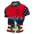 thumbnail image 3 of Men's 250th Anniversary USA Shirt - America 250 Flag Print Shirt USA 250th Anniversary Polo Shirts for Men, 3 of 3