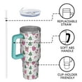 thumbnail image 4 of Pink Christmas Santa and Tree Pattern Tumbler with Handle and Lid,40oz Double Wall Vacuum Insulated Tumbler,Cups Gift for Women and Men, 4 of 7