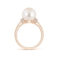 thumbnail image 2 of ANGARA Freshwater Cultured Pearl Collar Ring with Diamonds in 14K Rose Gold for Women | June Birthstone, Birthday, Anniversary, Jewelry Gift for Women | Pearl Ring, 2 of 12