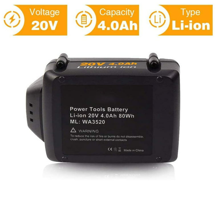 2.0Ah 20V Max Lithium Battery For Worx WA3520 WA3512.1 WG163 WG151s WG155s  WG629