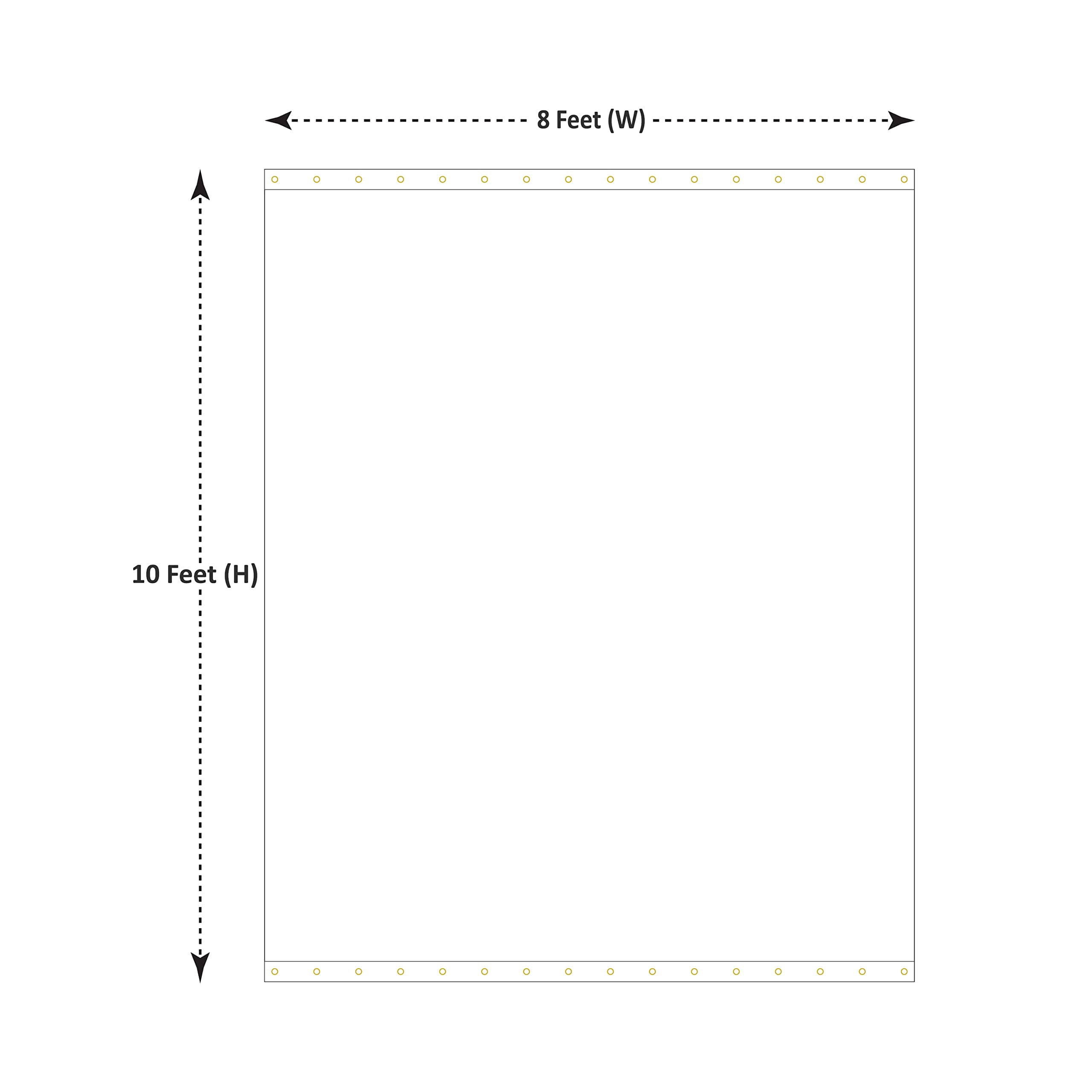 COVERS&ALL Outdoor Vinyl Curtain for Patio Furniture 18 Oz, Weather Resistant Patio Blackout Drapes for Dining Room Window with Rustproof Grommets for Pergola, Porch, Gazebos (10' H x 8' W, Black)