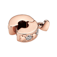 thumbnail image 3 of 925 Sterling Silver Rose Gold Heart Clip Lock Stopper Charm Bead for Bracelet Charms Bangle Pendant Jewelry, 3 of 3