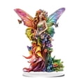 thumbnail image 2 of YWIYIUD Fée avec Ailes de Papillon et Fleurs Colorées - Collection de Statues de Fée Décoration Maison - Décoration Plate 2D Cadeaux de Jardinage en Résine pour Femmes Statues pour Jardin Fée Intérieur Ou Extérieur, 2 of 7
