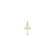 thumbnail image 3 of 14K Yellow Gold Small AA Diamond Budded Cross Pendant, 3 of 5